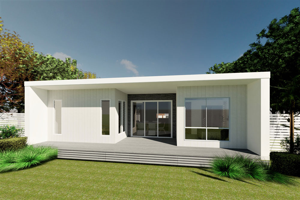 White modular home design